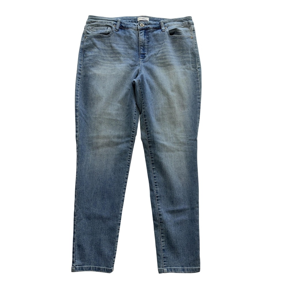 Great Northwest Indigo Tapered Jeans Womens 12P Blue‎ Med Wash High Rise Stretch